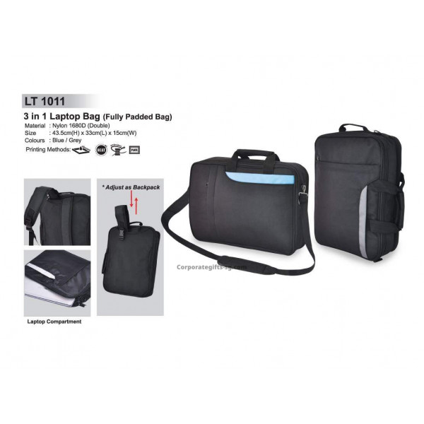  LT 1011 3 in 1 BP 8989 Laptop Bag (Fully Padded Bag)